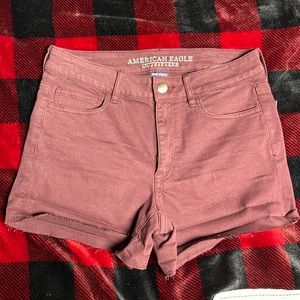 Maroon American Eagle High Rise Shorts Size 8